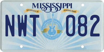 MS license plate NWT082