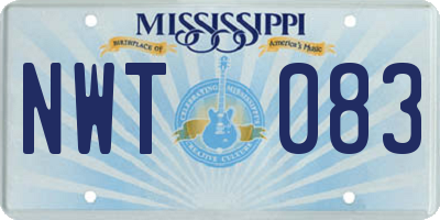 MS license plate NWT083