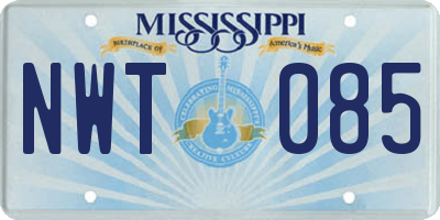 MS license plate NWT085