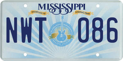 MS license plate NWT086