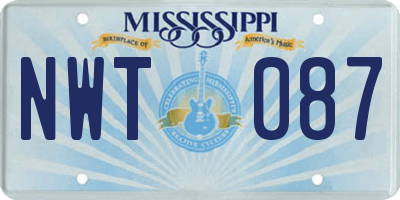 MS license plate NWT087