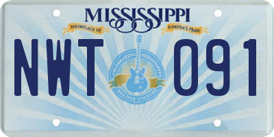 MS license plate NWT091