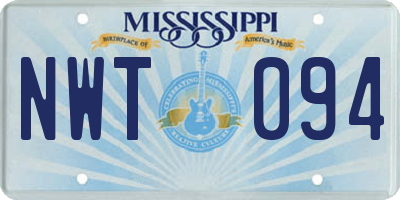 MS license plate NWT094