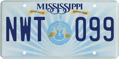 MS license plate NWT099