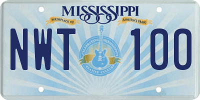 MS license plate NWT100
