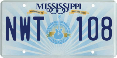 MS license plate NWT108
