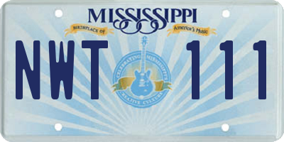 MS license plate NWT111