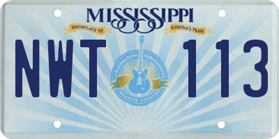 MS license plate NWT113