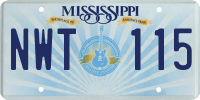 MS license plate NWT115