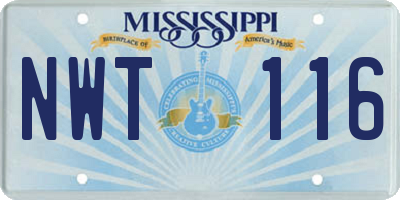 MS license plate NWT116