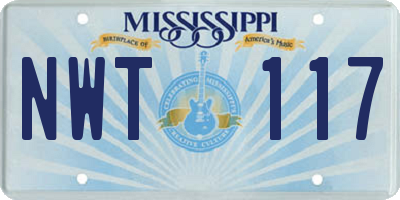 MS license plate NWT117