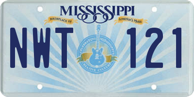 MS license plate NWT121