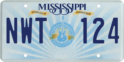 MS license plate NWT124