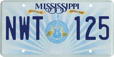 MS license plate NWT125