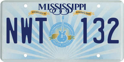 MS license plate NWT132