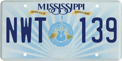 MS license plate NWT139