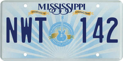 MS license plate NWT142