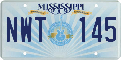MS license plate NWT145