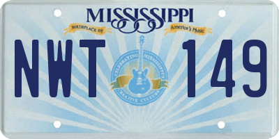 MS license plate NWT149