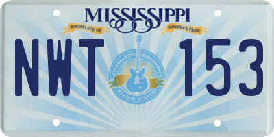 MS license plate NWT153