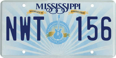 MS license plate NWT156