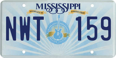 MS license plate NWT159