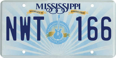 MS license plate NWT166