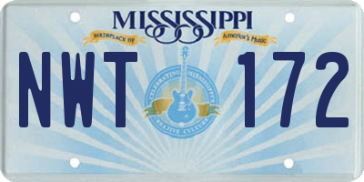 MS license plate NWT172