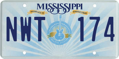 MS license plate NWT174