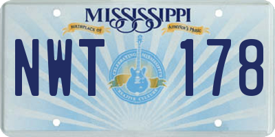 MS license plate NWT178