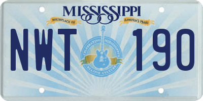 MS license plate NWT190