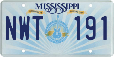 MS license plate NWT191