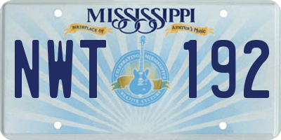 MS license plate NWT192