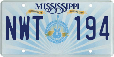 MS license plate NWT194
