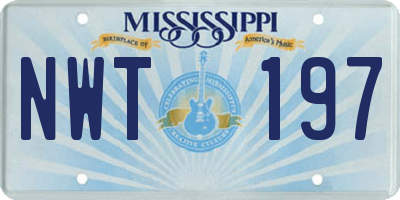MS license plate NWT197