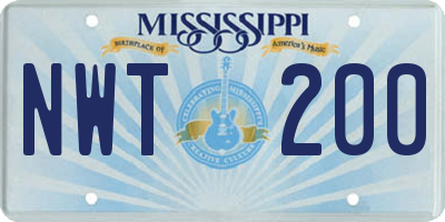 MS license plate NWT200
