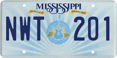 MS license plate NWT201