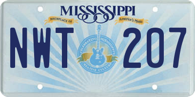MS license plate NWT207