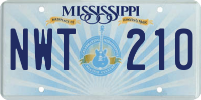 MS license plate NWT210