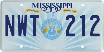 MS license plate NWT212