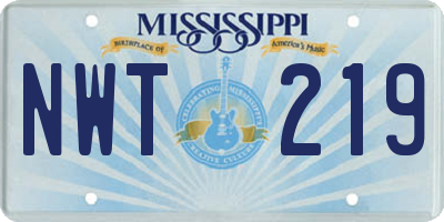 MS license plate NWT219