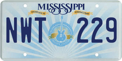 MS license plate NWT229
