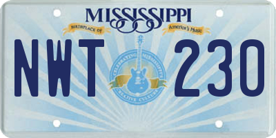 MS license plate NWT230