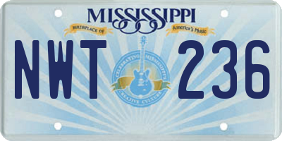 MS license plate NWT236