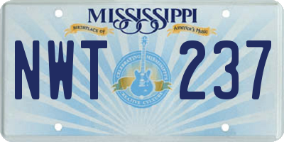 MS license plate NWT237