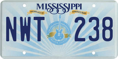 MS license plate NWT238