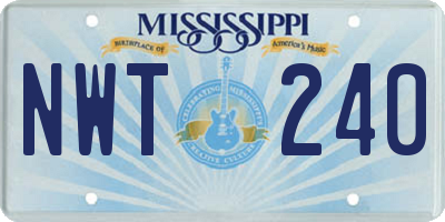 MS license plate NWT240