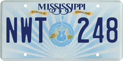 MS license plate NWT248