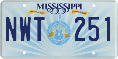 MS license plate NWT251
