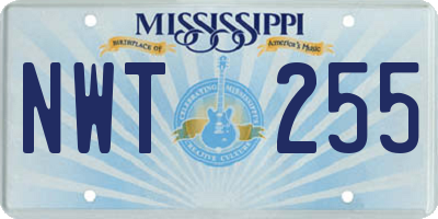 MS license plate NWT255